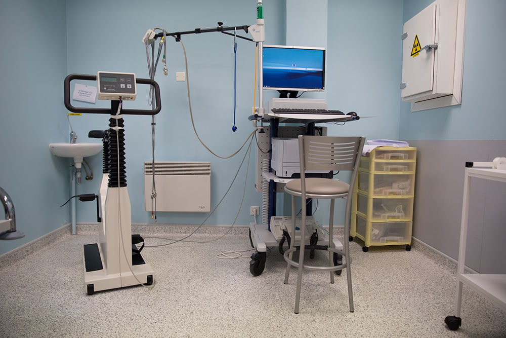 Salle pour les épreuves d'effort réalisées par le cardiologue